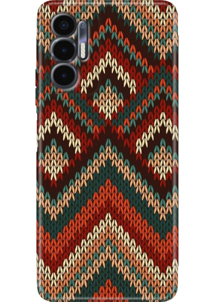 Tecno Pova 3 Kılıf (LF7N) Uyumlu Renkli Baskı Desen Esnek Silikon Zikzak