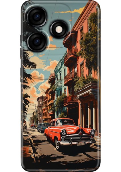 Tecno Spark 10 4g - 10C Kılıf Renkli Özel Çizim Esnek Silikon Küba