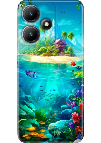 Infinix Hot 30 Kılıf Baskılı Esnek Silikon Kapak Island