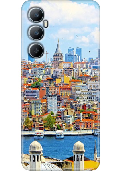 Realme C65 Kılıf (RMX3910) Uyumlu Renkli Baskılı Silikon Istanbul