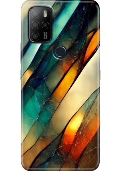 Omix X300 / Omix X500 Kılıf Hd Silikon Flora Mermer