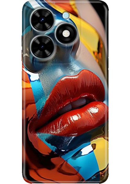 Tecno Spark Go 2024 Kılıf Baskılı Esnek Silikon Kapak Makyaj