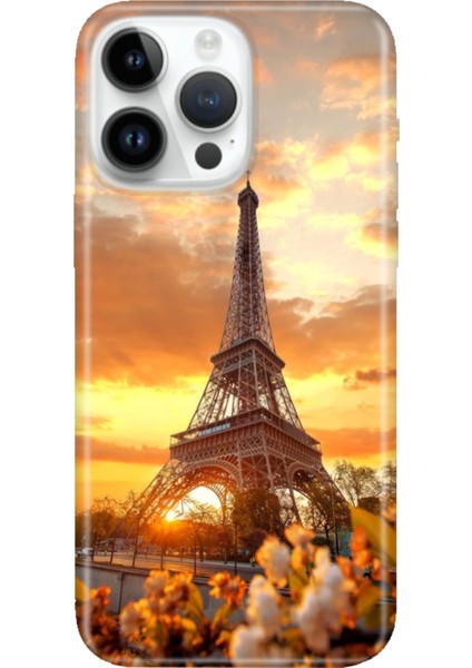 iPhone 16 Pro Max Kılıf Silikon Desenli Baskılı Cover Eyfel
