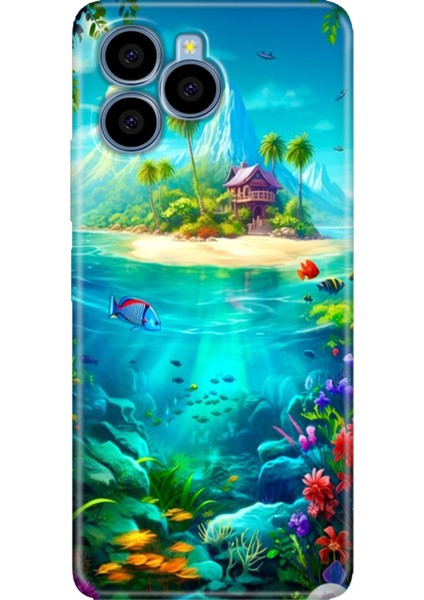 Omix X6 Kılıf Silikon Özel Kapak Island