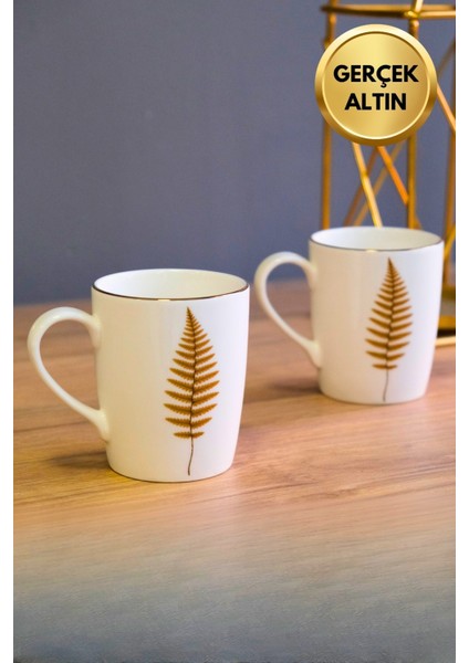 Porselen Natura Fern Kulplu Mug Kupa 9cm 220ML 2 Li fiyatları