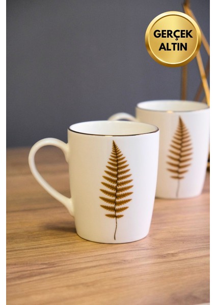 Porselen Natura Fern Kulplu Mug Kupa 9cm 220ML 2 Li fırsatları