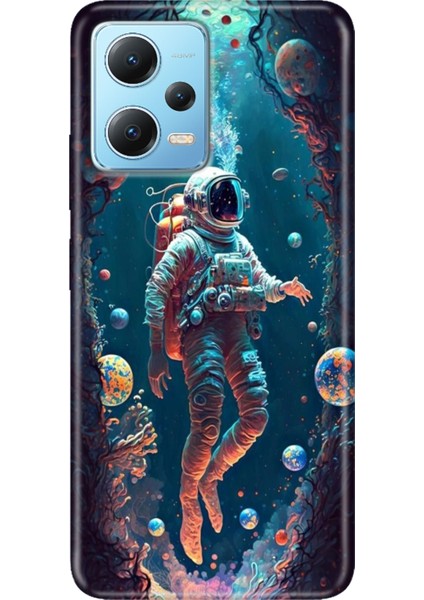 Xiaomi Redmi Note 12 4g Kılıf Desenli Design Silikon Astronot