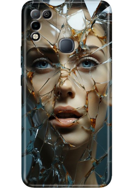 Infinix Hot 10 Play Kılıf Desenli Baskılı Esnek Silikon Kapak Cam Kırığı