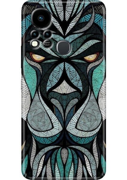 Infinix Hot 11S Uyumlu Kılıf Renkli Tpu Silikon Lion Mandala