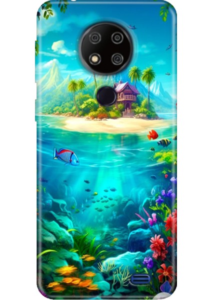 Reeder P13 Blue Max 2020 Kılıf Desenli Kapak Silikon Cover Island