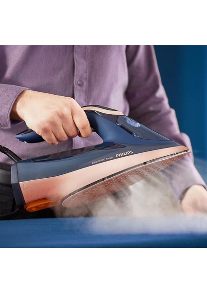 Azur 8000 Serisi Buharlı Ütü Optimaltemp Teknolojisi ile Kumaşa Göre Isı Ayarı – 3000W 260G Şok Buhar•dikey Buhar Fonksiyonu+ Şarjlı Hav Yün Temizleyici