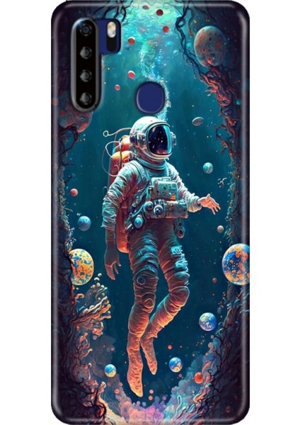 Reeder P13 Blue Max Kılıf Desenli Kapak Baskı Uv Astronot