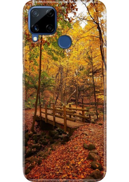 Realme C15 Kılıf Desenli Silikon Renkli Tpu Uv Kasımda Aşk