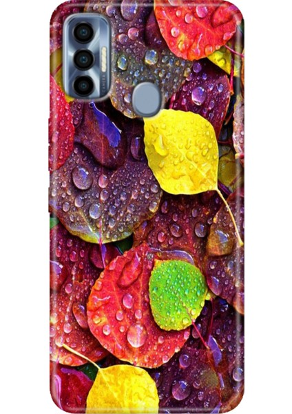 Tecno Spark 7 Pro Kılıf Renkli Silikon Sonbahar