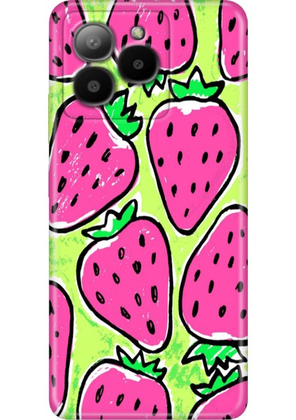 Omix X7 Kılıf Silikon Tasarım Stok Çilek