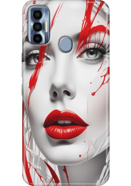 Tecno Spark 7 Pro Kılıf Renkli Silikon Lady