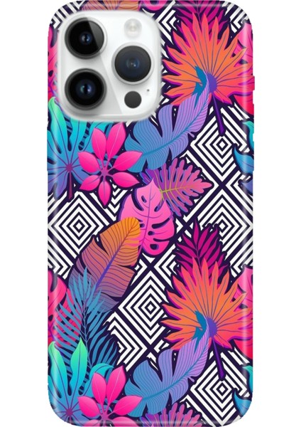 iPhone 16 Pro Max Kılıf Silikon Desenli Baskılı Cover Botanik