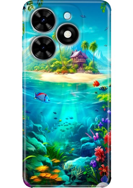 Tecno Spark Go 2024 Kılıf Baskılı Esnek Silikon Kapak Island