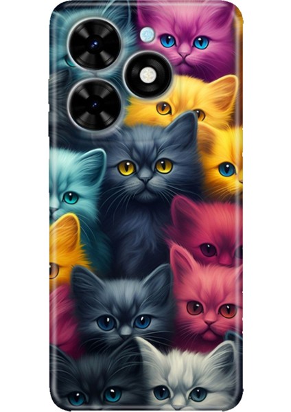 Tecno Spark Go 2024 Kılıf Baskılı Esnek Silikon Kapak Kedi Ordusu