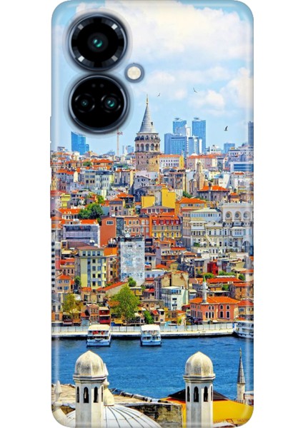 Tecno Camon 19 Pro Kılıf Renkli Temalı (CI8N) Uyumlu Silikon Istanbul
