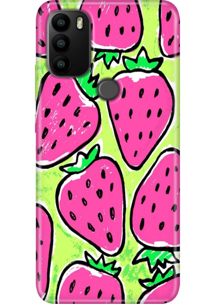 General Mobile Gm 21 Pro Kılıf Baskılı Esnek Silikon Kapak Çilek