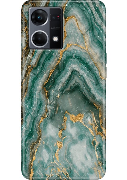 Oppo Reno 7 Kılıf (CPH2363) Egzotik Desenli Silikon Kampanyalı Kapak Granit