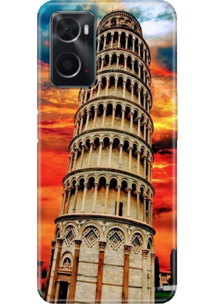 Oppo A76 Kılıf Silikon Tasarım Stok Pizza Kulesi