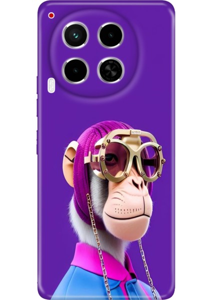 Tecno Camon 30 Kılıf (Cl6) Uyumlu Silikon Desenli Kapak Monkey