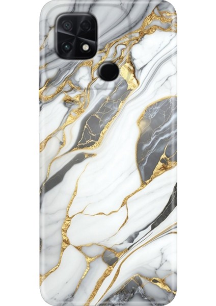 Poco C40 Kılıf Renkli Temalı Silikon Arsos Mermer