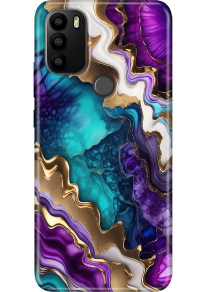 General Mobile Gm 21 Pro Kılıf Baskılı Esnek Silikon Kapak Keskin Ametist