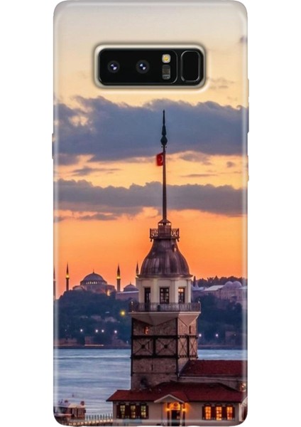 Samsung Galaxy Note 8 Kılıf Renkli Temalı Note8 Silikon Kız Kulesi