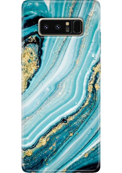 Samsung Galaxy Note 8 Kılıf Renkli Temalı Note8 Silikon Simli Taş