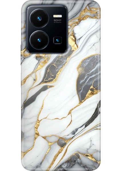 Vivo Y22S -Y35 Kılıf Desenli Kapak Renkli Tpu Uv Arsos Mermer