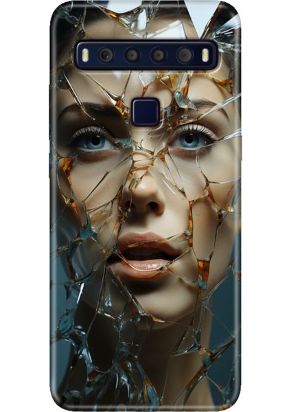 Tcl 10L Kılıf Baskılı 6.53" Silikon Renkli Resimli Arka Kapak Cam Kırığı