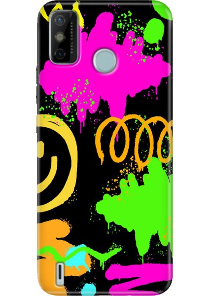 Tecno Spark 6 Go Kılıf Desenli Kapak Renkli Ermer Smile