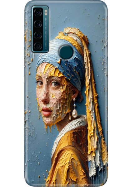 Tcl 20 Se Kılıf Baskılı Silikon Renkli Resimli Arka Kapak Inciküpeli