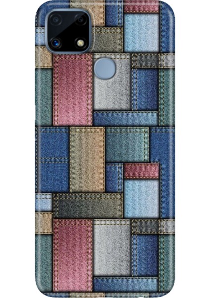 Realme C25 Kılıf Desenli Silikon Renkli Phone Case Jean Pattern