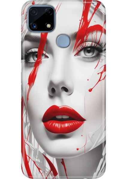Realme C25 Kılıf Desenli Silikon Renkli Phone Case Lady