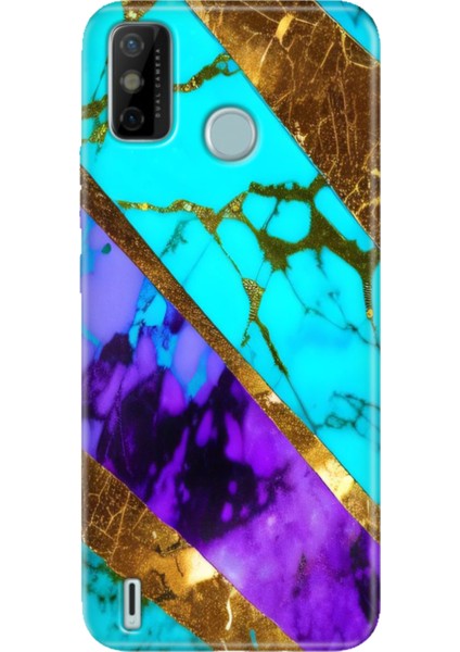 Tecno Spark 6 Go Kılıf Desenli Kapak Renkli Ermer Nezih Mermer