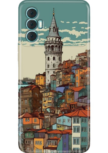 Tecno Spark 8 Pro Kılıf Renkli Silikon Kapak Galata