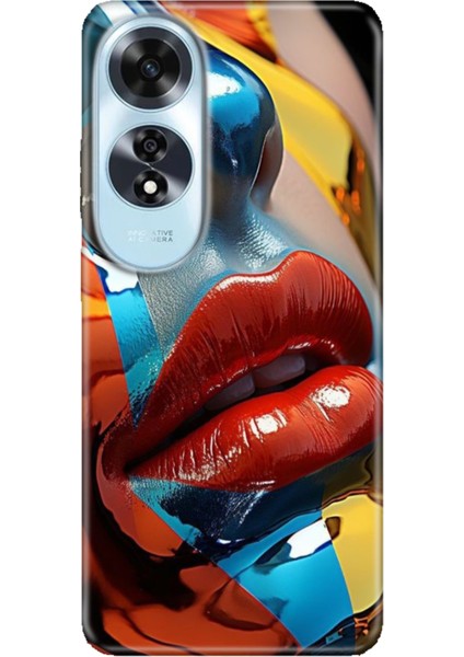 Oppo A60 Kılıf (CPH2631) Uyumlu Silikon Desenli Kalıplı Ermer Makyaj