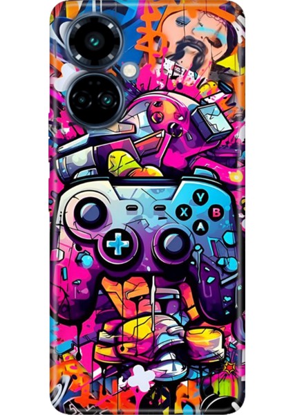 Tecno Camon 19 Pro Kılıf Renkli Temalı (CI8N) Uyumlu Silikon Gamer