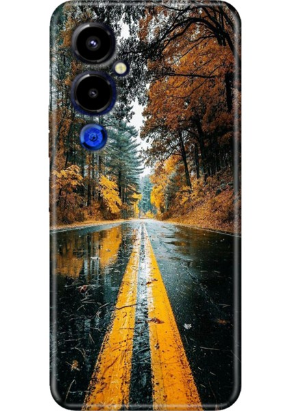 Tecno Pova 4 Pro Kılıf Renkli Temalı Pova 4 Pro Silikon Korku Yolu