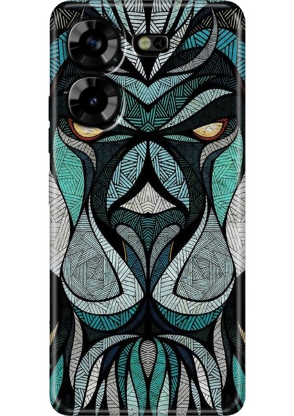 Tecno Pova 5 Kılıf Renkli Esnek Silikon Lion Mandala