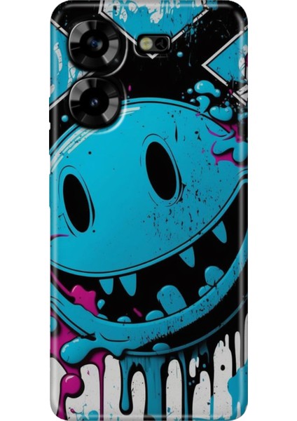 Tecno Pova 5 Kılıf Renkli Esnek Silikon Vintage Wall