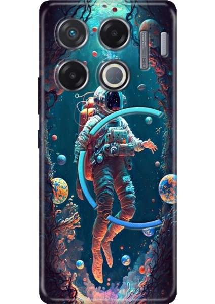 Infinix Gt 20 Pro Kılıf Renkli Esnek Silikon Astronot