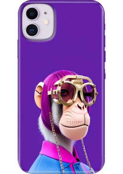 Apple iPhone 11 Kılıf Renkli Temalı iPhone 11 Silikon Monkey