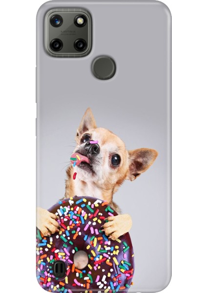 Realme C21Y - Realme C25Y Kılıf Desenli Kapak Renkli Tpu Uv Donut Dog