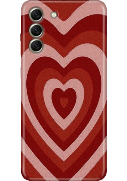 Samsung Galaxy S21 Fe Kılıf Desenli Kapak Renkli Tpu Uv Mat Kalp