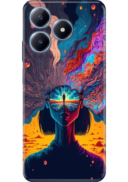 Realme C63 Kılıf Renkli Baskılı Silikon Girdap